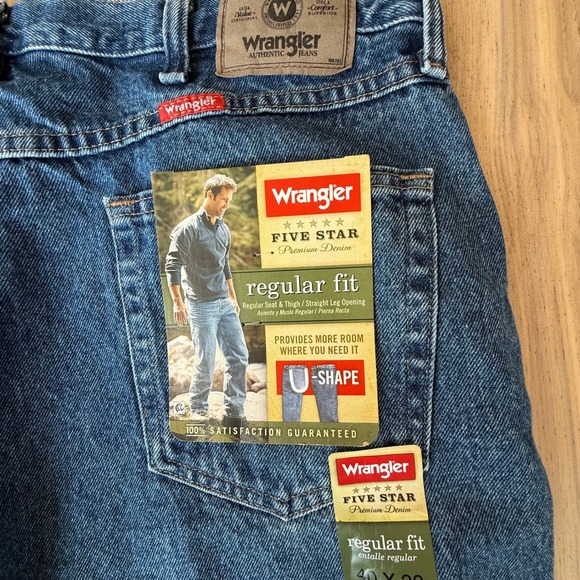 Wrangler Five Star Mens Regular Fit Jeans 40x30 Denim Cotton Blend - Picture 2 of 7